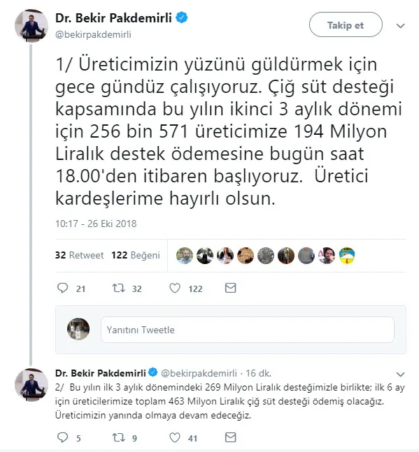 Tarım ve Orman Bakanı Pakdemirli duyurdu! Destek ödemeleri bugün başlıyor-1