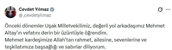 Eski AK Parti Uşak Milletvekili Mehmet Altay hayatını kaybetti-3