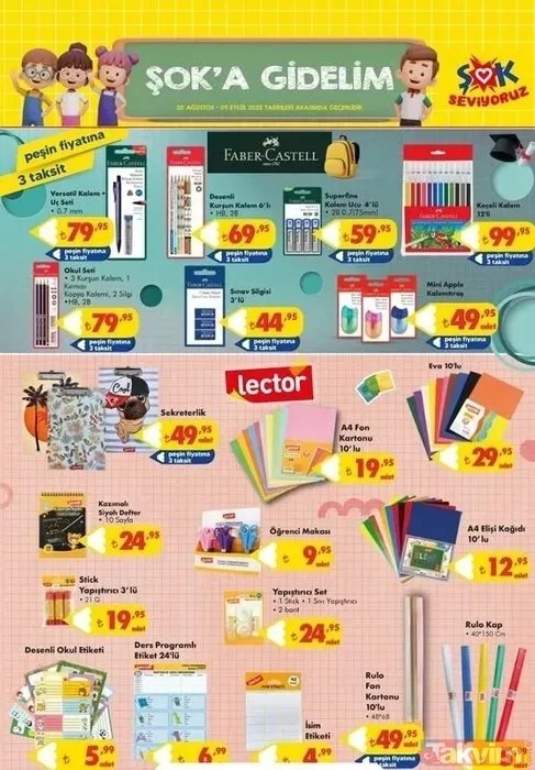 🔵20 Ağustos–9 Eylül Şok Kırtasiye Ürünleri Ve Fiyatları
