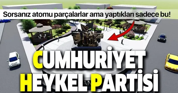 Belediyecilikten anladıkları bu! CHP’li Samsun Atakum Belediyesi yine heykel dikti!