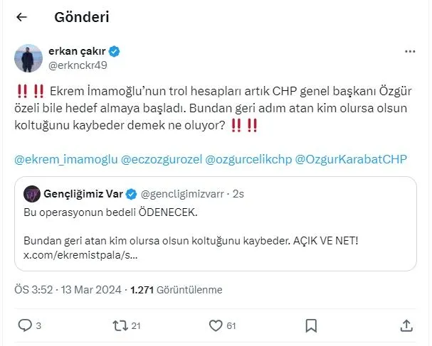 1710336449797.jpeg İmamoğlu'ndan 'DEM'li operasyon! Kılıçdaroğlu'na "bedel ödeyeceksin" tehdidi: Özgür Özel'e "koltuğu kaybedersin" resti-5