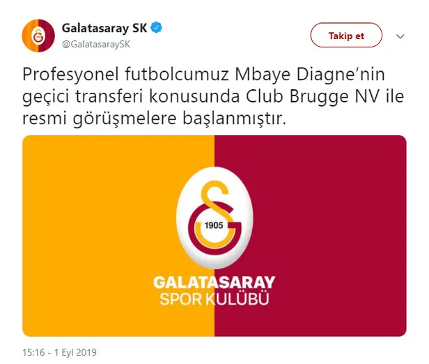 Galatasaray, Diagne'yi KAP'a bildirdi - 1