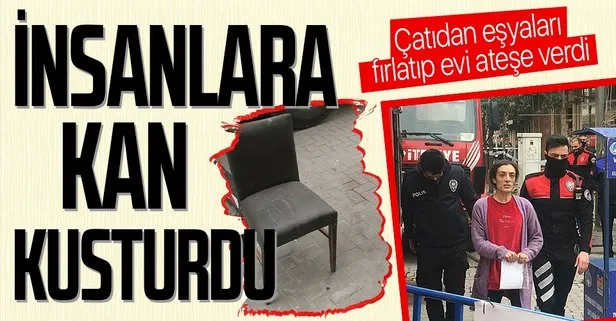 Zeytinburnu’nda bir kadın çatı katından eşyaları fırlatıp evi ateşe verdi: Bu kadına hiçbir şey yapılamadı