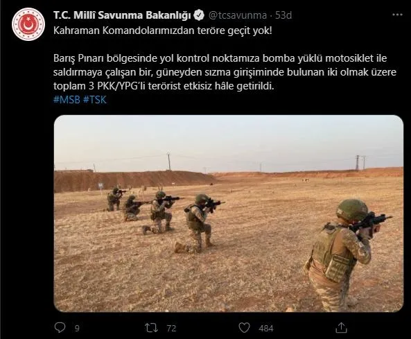 SON DAKİKA: Terör örgütü PKK'ya bir darbe daha: 3 PKK/YPG'li terörist etkisiz hale getirildi-1