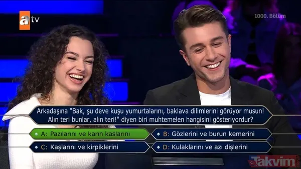 Kim Milyoner Olmak İster'de Kenan İmirzalıoğlu'ndan Yusuf Çim ve Feyza Sevil Güngör'ü pes ettiren 200 bin TL'lik 'TDK' sorusu - 12