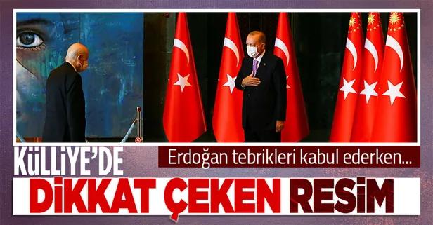 Son dakika: Başkan Erdoğan Cumhurbaşkanlığı Külliyesi'nde 30 Ağustos tebriklerini kabul etti! Dikkat çeken resim