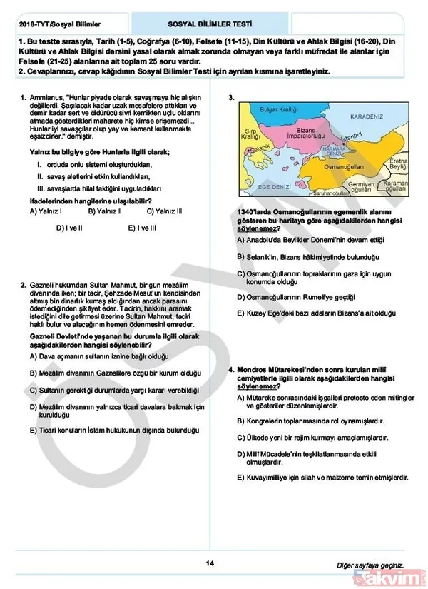 YKS çıkmış sorular ve cevaplar! 2018 YKS çıkmış sorular ve cevap anahtarı - 17
