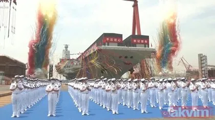 Çin üçüncü uçak gemisi Fucien’i törenle suya indirdi