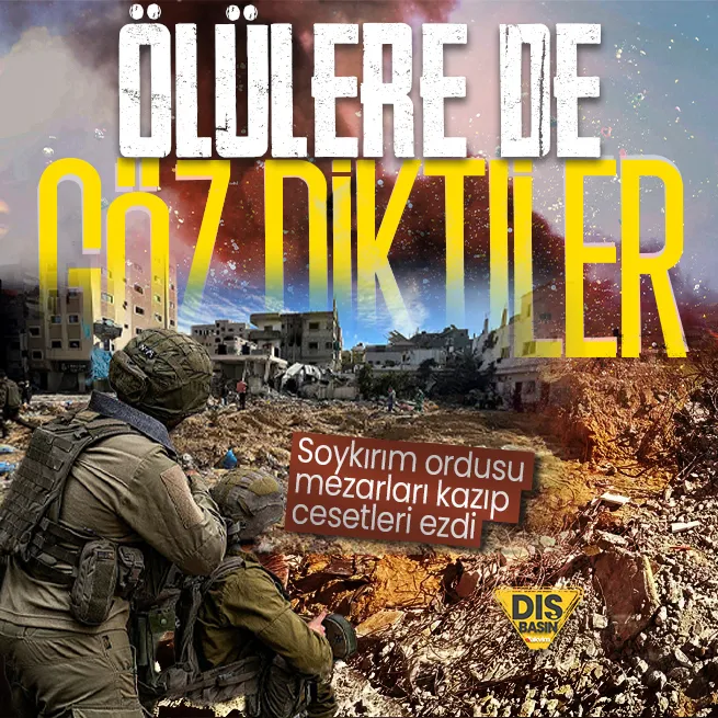 Soykırımcı İsrail ölüleri de rahat bırakmıyor: Kemal Adwan Hastanesi’nde mezarları kazıp buldozerle cesetleri ezdiler