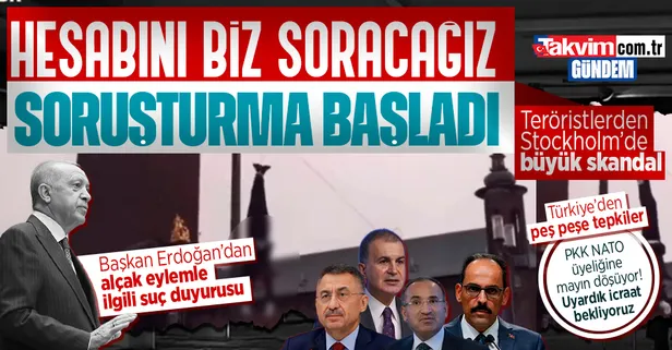 İsveç'teki rezil görüntülere soruşturma! Terör örgütü PKK yandaşları Başkan Erdoğan’ın maketini astı... Türkiye'den peş peşe tepkiler