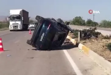 Konya'da kontrolden çıkan cip takla attı: 3 yaralı