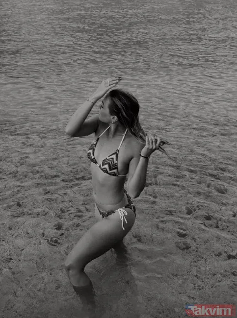 Survivor Sude Burcu durdurulamıyor siyah bikinisiyle sevgilisi Mert Öcal'la göz göze diz dize aşk pozu 'Mert Öcal çok şanslı' - 14