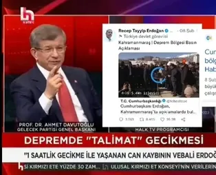 FETÖ inkarıyla rezil olan Ahmet Davutoğlu'ndan CHP yandaşı Halk TV'de Başkan Erdoğan deprem bölgesine geç gitti yalanı