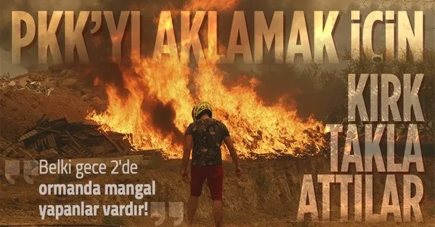 Toplu orman yangınları sonrası PKK’yı aklamak için bin takla attılar!