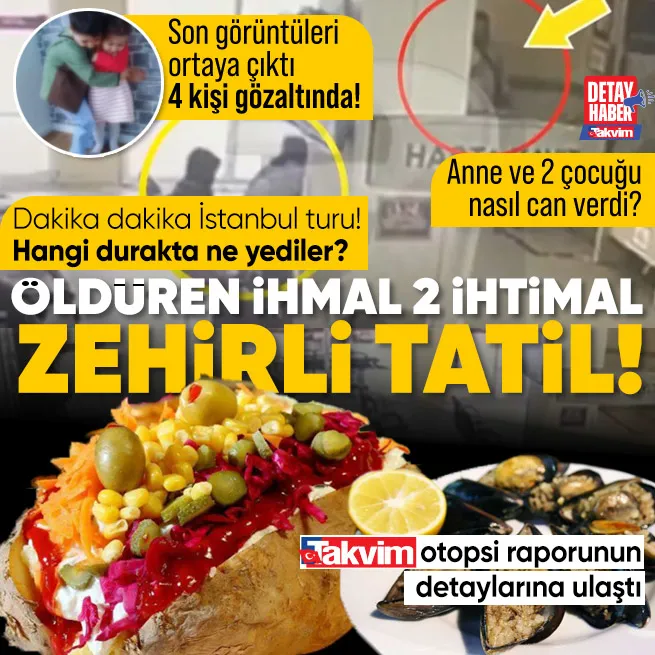 Ortaköyde yemek yiyen anne ve 2 çocuk hayatını kaybetti! 4 şüpheli gözaltında | Ön otopsi raporu tamamlandı