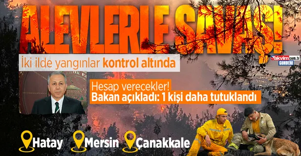 Hatay, Mersin ve Çanakkale'de orman yangını! İçişleri Bakanı Ali Yerlikaya açıkladı: Hatay'daki yangınla ilgili 2 kişiden biri tutuklandı
