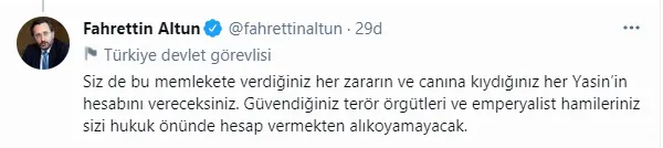 Son dakika: İletişim Başkanı Fahrettin Altun'dan Selahattin Demirtaş'a sert tepki: Kuklası olduğu terör örgütü PKK’dan emir almış!-4