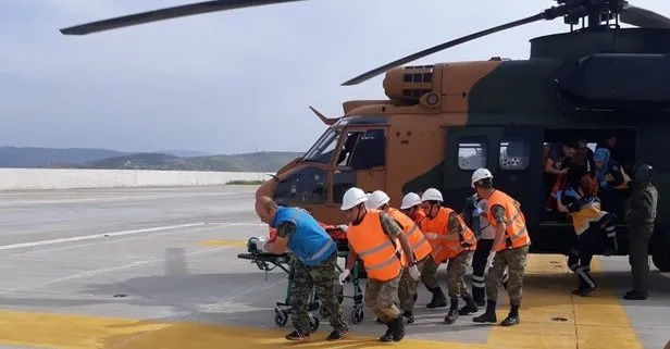 Askeri helikopter, yaralı çocuk için havalandı