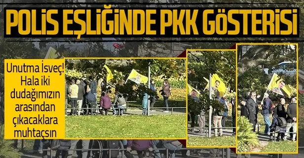 Yine İsveç yine polis eşliğinde PKK gösterisi! NATO iki yüzlülüğü ortaya çıktı!