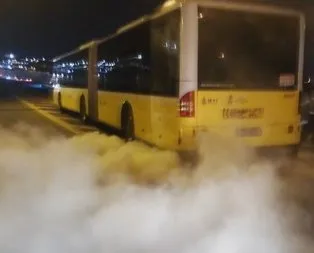 Metrobüste yangın paniği!