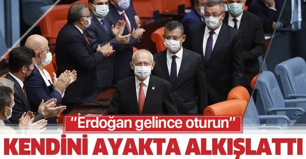 Kılıçdaroğlu’nu ayakta alkışlayan CHP’li vekiller, Başkan Erdoğan Meclis’e girince ayağa kalkmadı