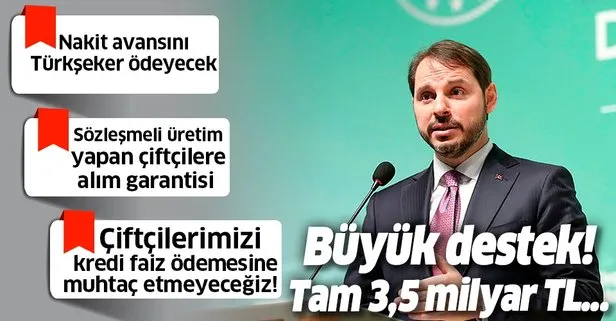 Son dakika: Hazine ve Maliye Bakanı Berat Albayrak’tan çiftçiye müjde: Nakit avansını Türkşeker ödeyecek