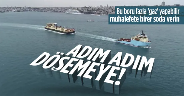 Son dakika: Karadeniz'deki gazın taşınması için deniz dibine boru döşeyecek "Castoro 10" İstanbul Boğazı'ndan geçti