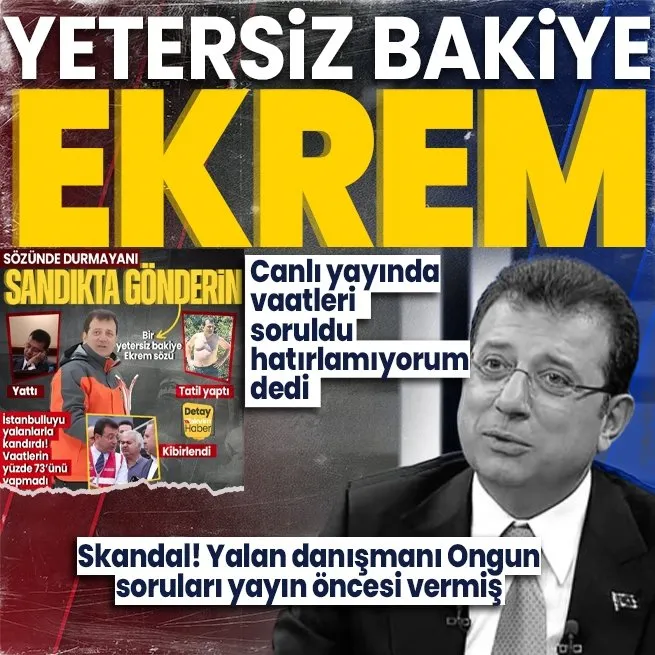 Yalanlarla İstanbulluyu kandıran CHPli Ekrem İmamoğlu canlı yayında rezil oldu! Vaatleri soruldu Hatırlamıyorum dedi! Soruların Murat Ongun tarafından verildiği ortaya çıktı