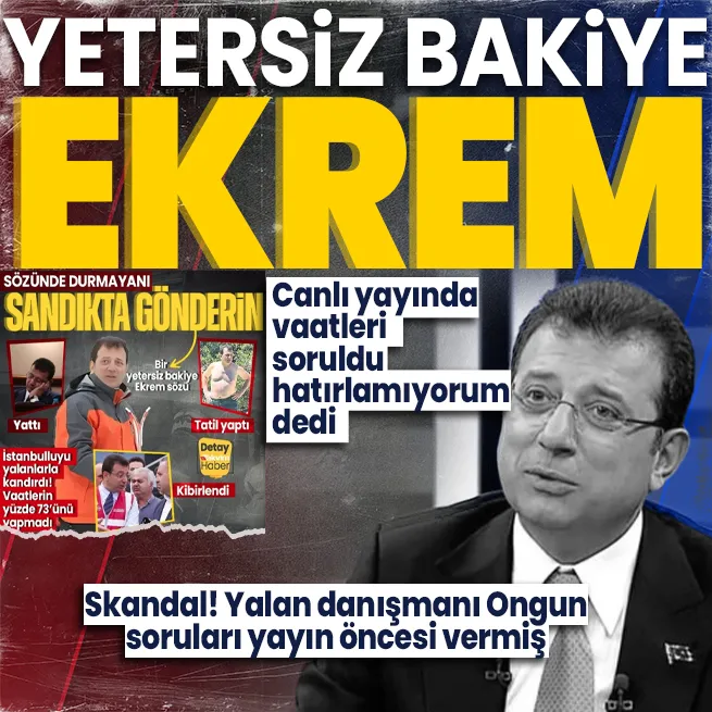 Yalanlarla İstanbulluyu kandıran CHPli Ekrem İmamoğlu canlı yayında rezil oldu! Vaatleri soruldu Hatırlamıyorum dedi! Soruların Murat Ongun tarafından verildiği ortaya çıktı