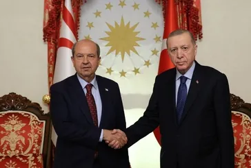 Başkan Recep Tayyip Erdoğan KKTC Cumhurbaşkanı Ersin Tatar ile bir araya geldi