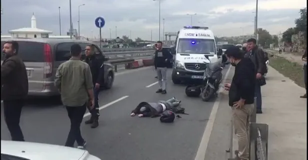 İstanbul Fatih’te dehşet kaza! Bariyer halatları motosikletlinin sonu oldu