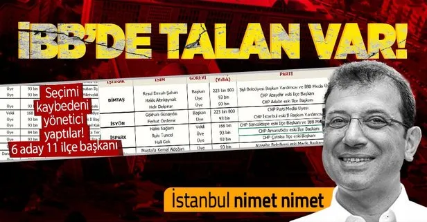 İBB’de talan var! CHP’li isimlere kritik görevler: Seçimi kaybeden yönetici yapıldı! Ballı maaşlar...