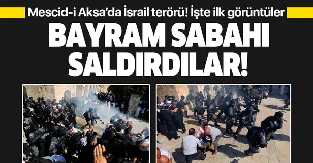 Son dakika haberi: İsrail'den bayram günü Filistinlilere Harem-i Şerif'in içinde müdahale