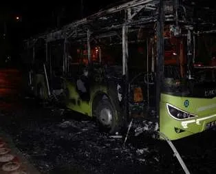 Şehir eşkiyaları otobüsü yaktı