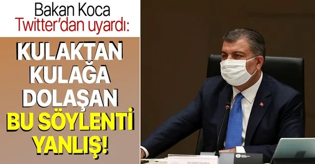 Son dakika: Sağlık Bakanı Fahrettin Koca uyardı: Kulaktan kulağa yayılan bu söylenti yanlıştır