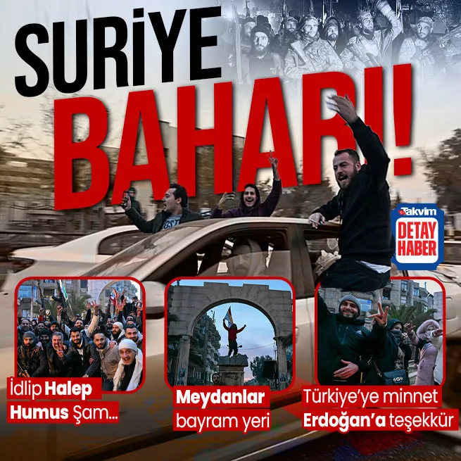 Esad rejiminin yıkılması sonrası Suriye meydanları bayram yeri! Şam, Halep, Humus... Başkan Erdoğana teşekkür