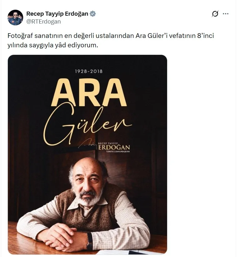 baskan-erdogandan-ara-gulerin-vefatinin-8-yilinda-anma-mesaji-1792258779021.jpeg Erdoğan’dan Ara Güler mesajı: “Fotoğraf sanatının en değerli ustası” (Foto: Ekran görüntüsü)