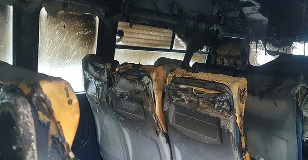 Beylikdüzü’nde öğrenci servisinde yangın