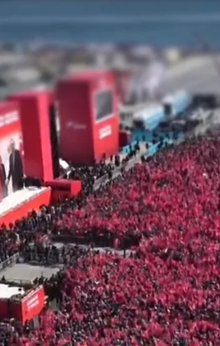 Yenikapı'daki Büyük İstanbul Mitingi havadan böyle görüntülendi