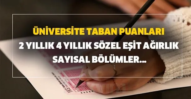 2020 Yks Universite Tercih Kilavuzu Universite Taban Puanlari Ve 2 Yillik 4 Yillik Sozel Esit Agirlik Sayisal Bolumler Takvim