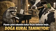 Piyano çalan rakundan bahçe fırçası kullanan ineğe... Doğa kural tanımıyor