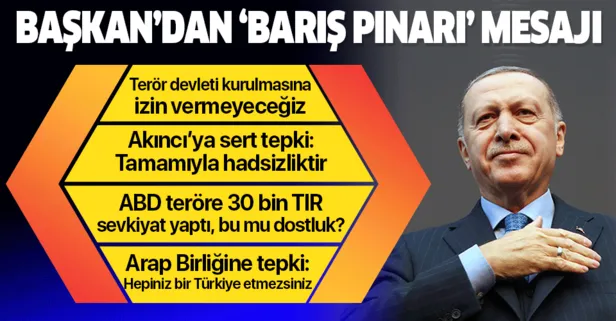 Başkan Erdoğan'dan Barış Pınarı Harekatı'na ilişkin önemli mesajlar