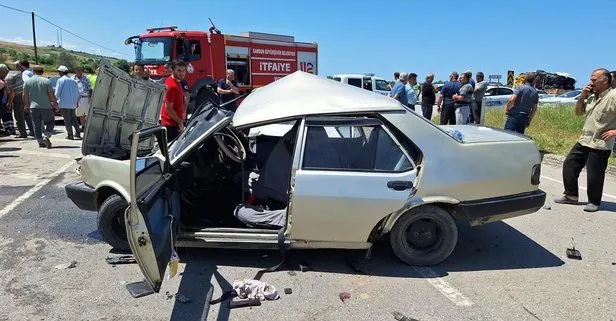 Samsun’da çarpışan iki otomobildeki 9 kişi yaralandı