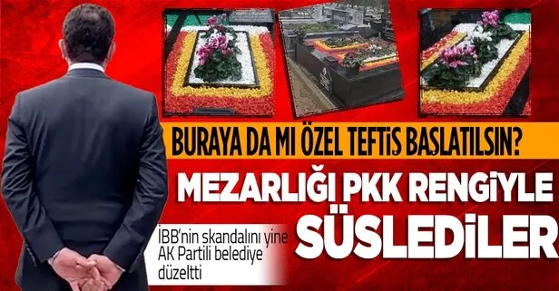 İstanbul’da mezarı PKK renkleriyle süslediler!