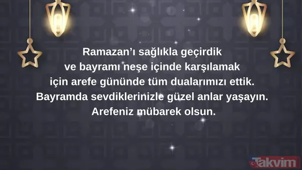 Ramazan'ı Sağlıkla Geçirdik Ve Bayramı Neşe İçinde Karşılamak İçin Arefe Gününde Tüm Dualarımızı Ettik. Bayramda Sevdiklerinizle Güzel Anlar Yaşayın. Arefeniz...