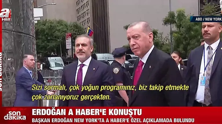 Başkan Erdoğan New York'ta A Haber'e konuştu! "İş yapmaya geldik"