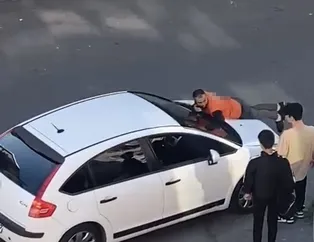 Sarıyer'de ilginç yol verme tartışması: Kurye kaputun üstüne yattı