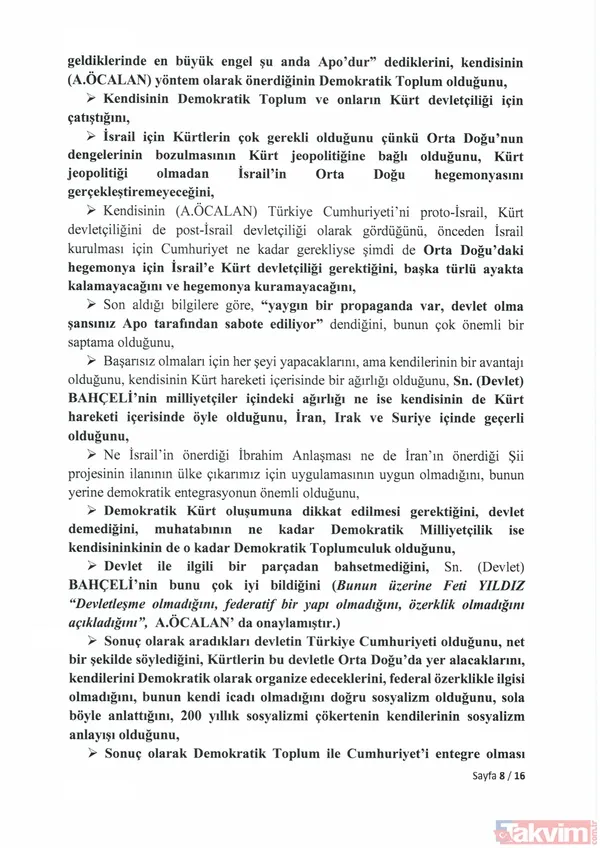 İşte 16 sayfalık İmralı tutanağı... PKK elebaşı Abdullah Öcalan Suriye için ne dedi? İsrail ve MOSSAD iddiası - 13