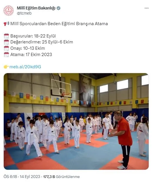 1694714946747.jpeg Milli Eğitim Bakanlığı duyurdu: Milli sporculardan öğretmen ataması yapılacak: Başvuru tarihleri belli oldu-2