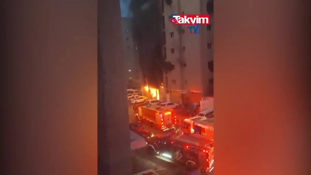 Kuveyt’te yangın faciası! İşte o anlar...